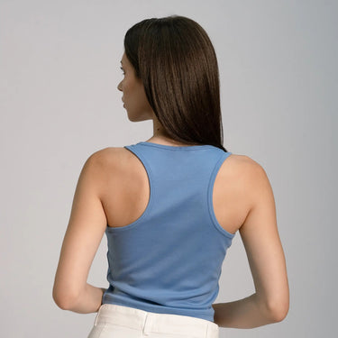 Women's Organic Pima Cotton Short Tank color sky blue
