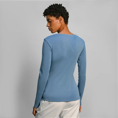 Women's Organic Pima Cotton Long Sleeve Shirt color baby blue