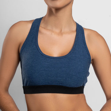 womens sustainable sports bra ultralight color natural blue