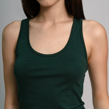 Women's Organic Pima Cotton Short Tank color dark teal