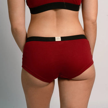 Women's Organic Pima Cotton Panties color maroon