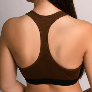 womens ultra soft sports bra color brown
