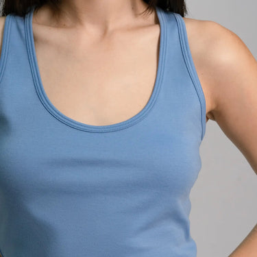 Women's Organic Pima Cotton Short Tank color sky blue