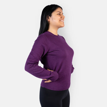womens comfortable alpaca wool sweater color purple