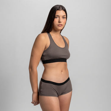 Women's Organic Pima Cotton Bralette - Ash Brown