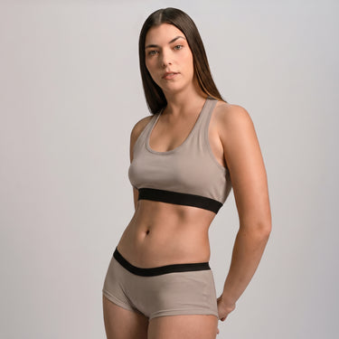Women's Organic Pima Cotton Bralette - Sand Brown