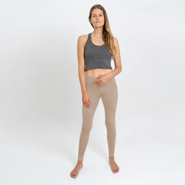Women's Organic Pima Cotton Leggings - Sand Brown