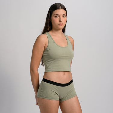 Women's Organic Pima Cotton Panties - Light Olive