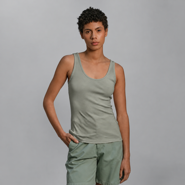 Women's Organic Pima Cotton Tank Top - Light Olive