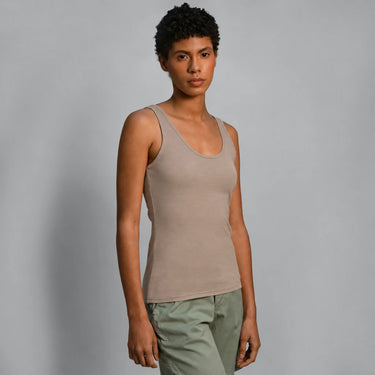 Women's Organic Pima Cotton Tank Top - Sand Brown
