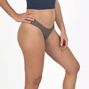 Women's Organic Pima Cotton Thongs - Ash Brown