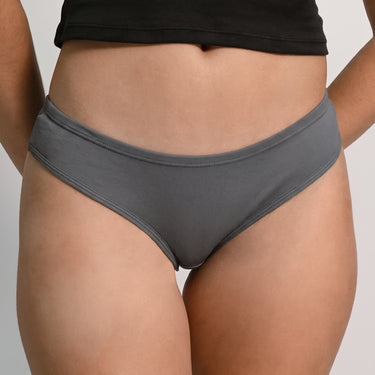 Women's Organic Pima Cotton Thongs - Faded Dark Gray