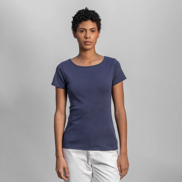Women's Organic Pima Cotton T-Shirt - Deep Cobalt