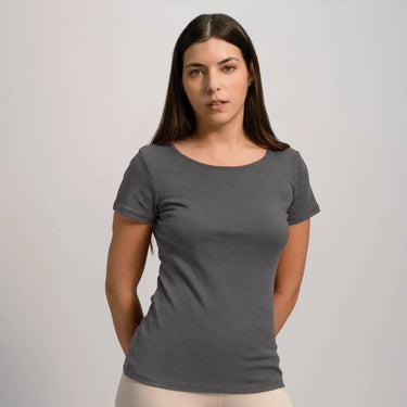 Women's Organic Pima Cotton T-Shirt - Faded Dark Gray