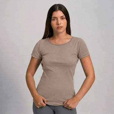Women's Organic Pima Cotton T-Shirt - Sand Brown