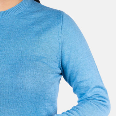 womens warm alpaca wool sweater color skyblue
