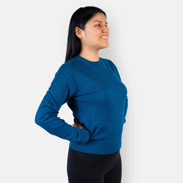 womens warm alpaca wool sweater color teal