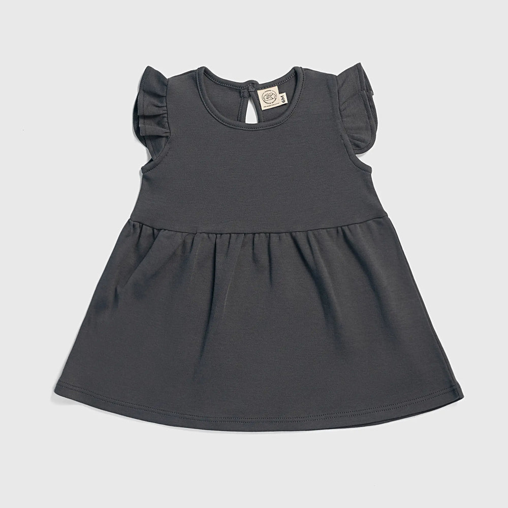 Baby Girl Organic Pima Cotton Flutter Sleeve Dress