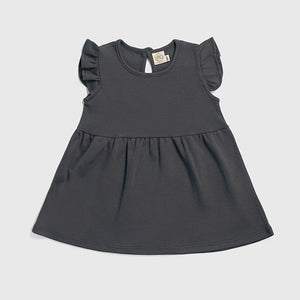 Baby Girl Organic Pima Cotton Flutter Sleeve Dress