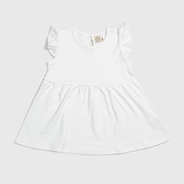 baby girl organic cotton dress color white