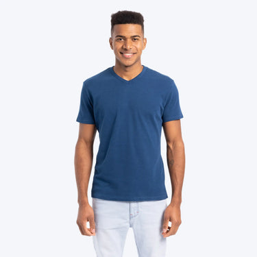 mens all natural tshirt vneck color natural blue