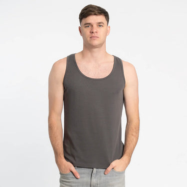 mens silky soft tank top color gray