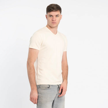 natural mens single origin tshirt vneck color Undyed