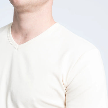 natural mens versatile design tshirt vneck color Undyed