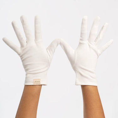 natural unisex plastic free gloves color white