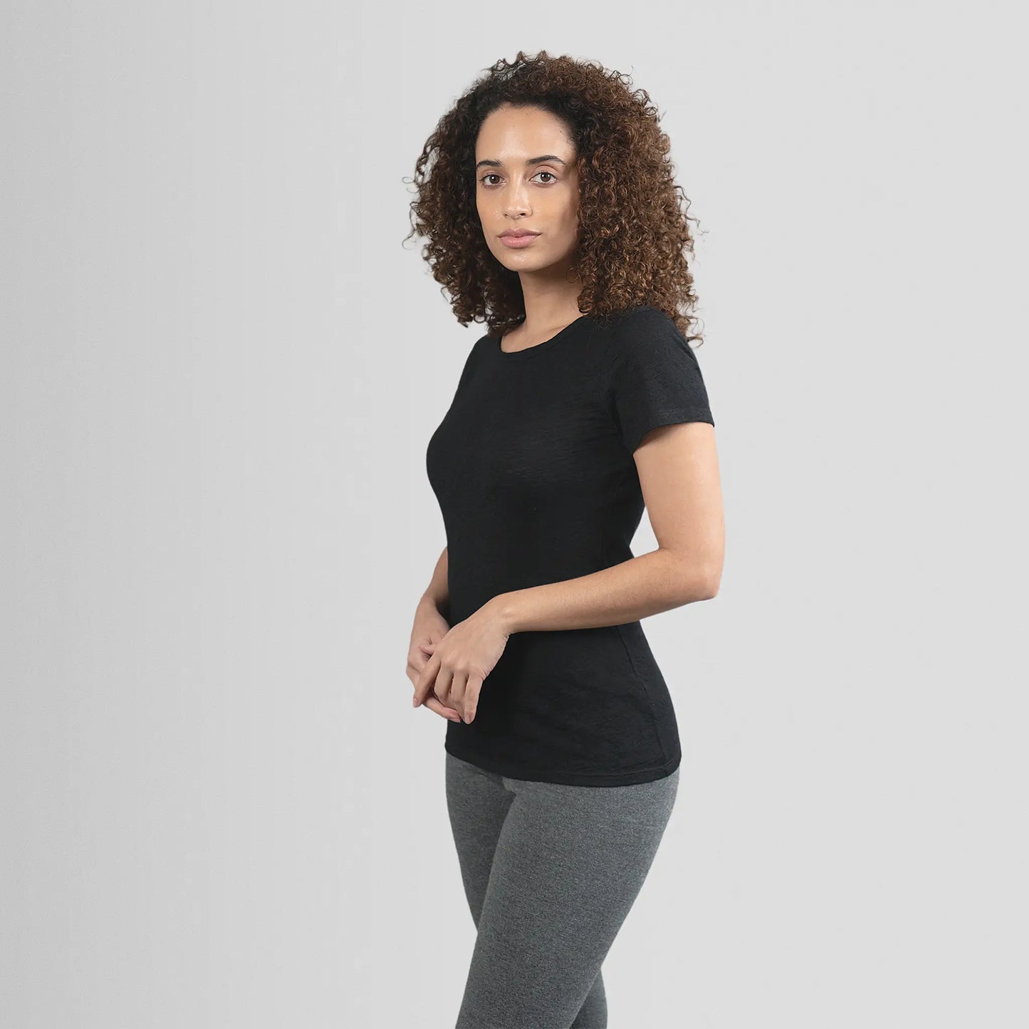 womens best active tshirt crew neck color black