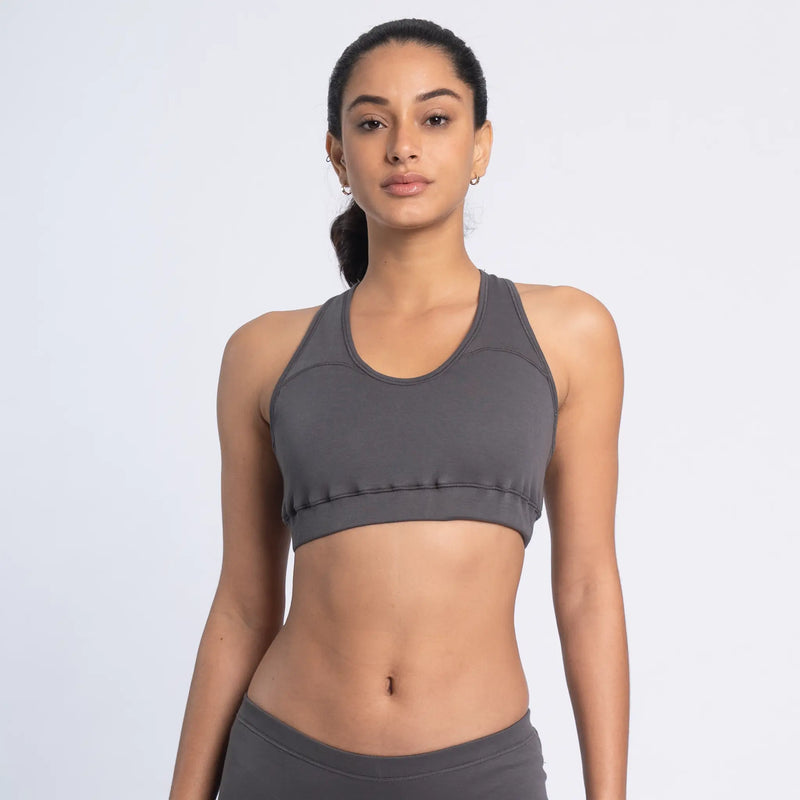 womens comfortable sports bra color gray