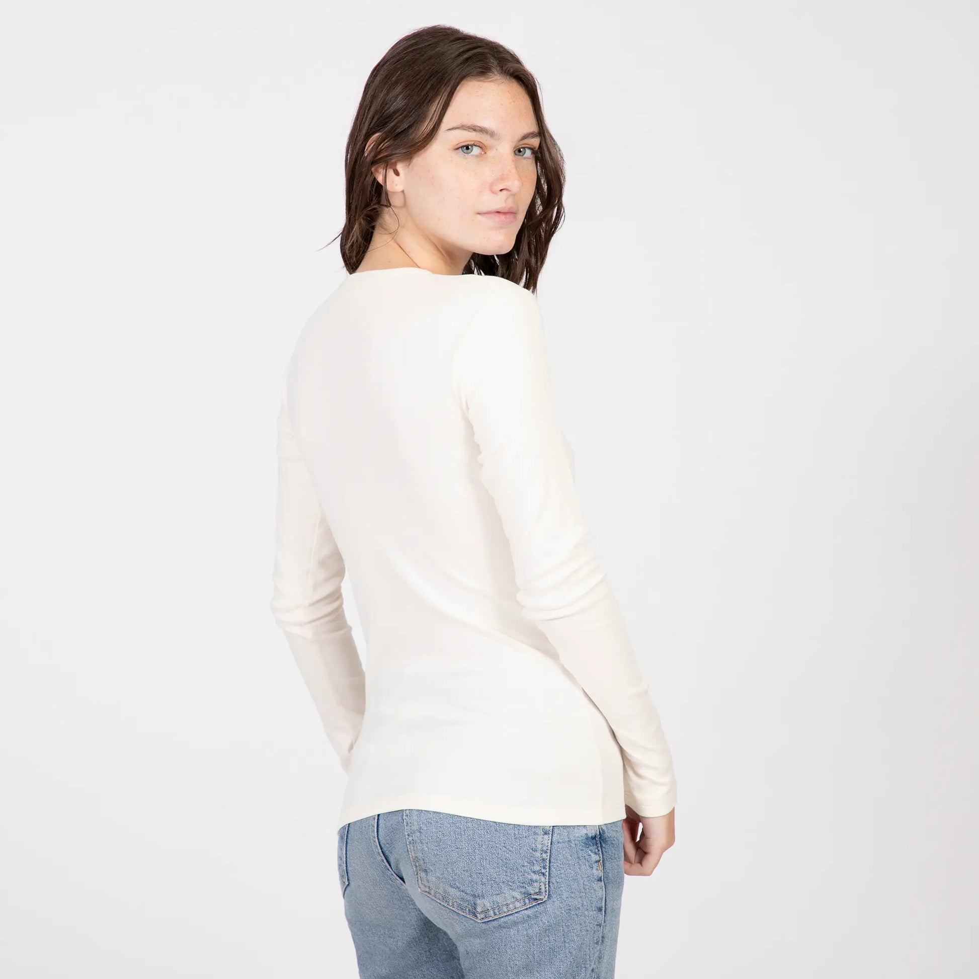 Organic Cotton Women's Long Sleeve Ribbed Tee ( Natural ) – Cottonique -  Allergy-free Apparel