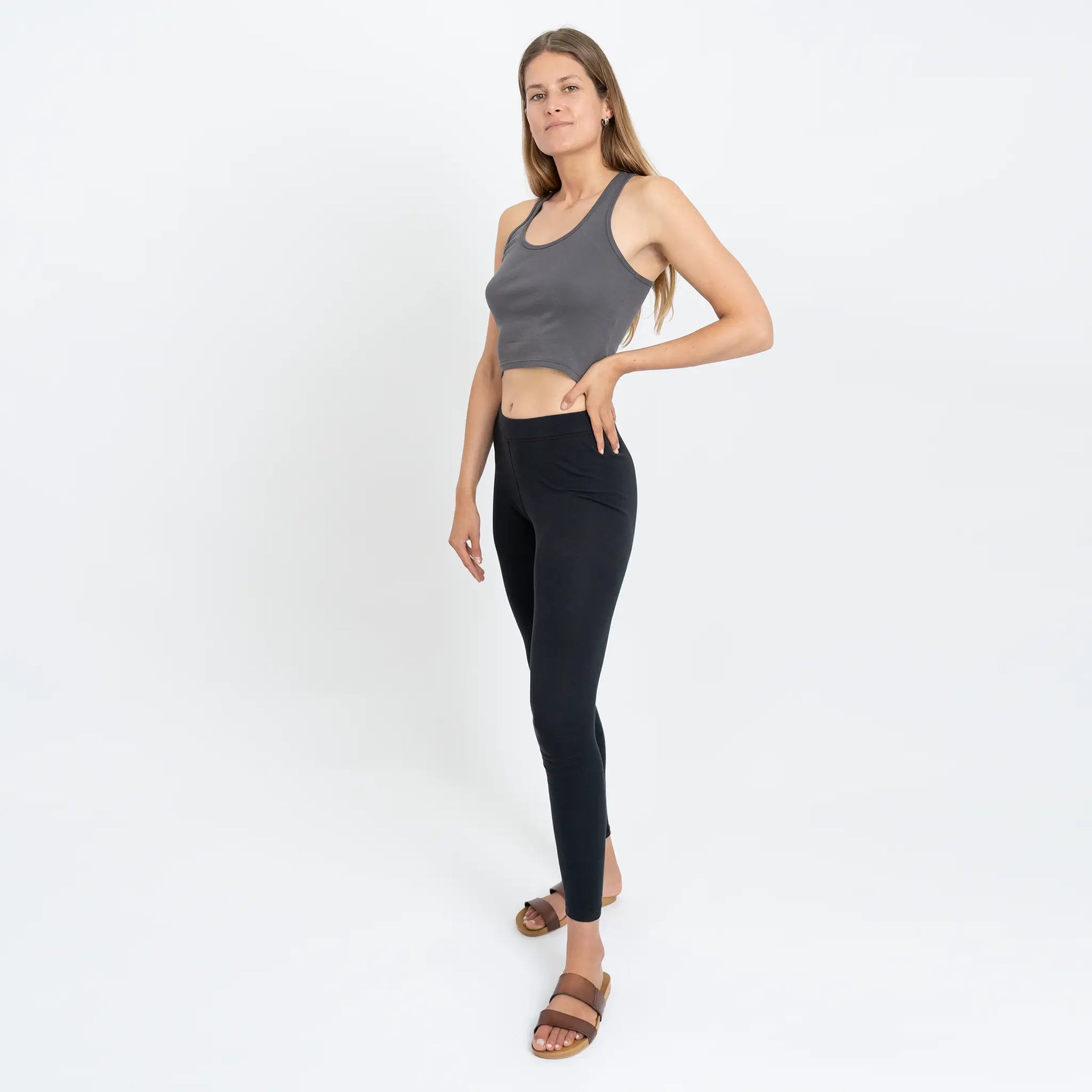 Felina | Cotton Modal Capri Leggings 2-Pack | Lightweight & Soft  (Black/Black, Medium)